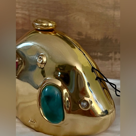 Zara NWT Gold Caja Metecrito Joya Jeweled Small Hard Case Crossbody Bag - Picture 5 of 11